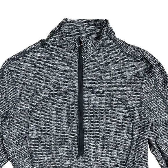 Lululemon WMNS 2 Run Briskly 1/2 Zip Coco Pique Black Rulu Sweat-Wicking W3BXSS - Picture 10 of 10
